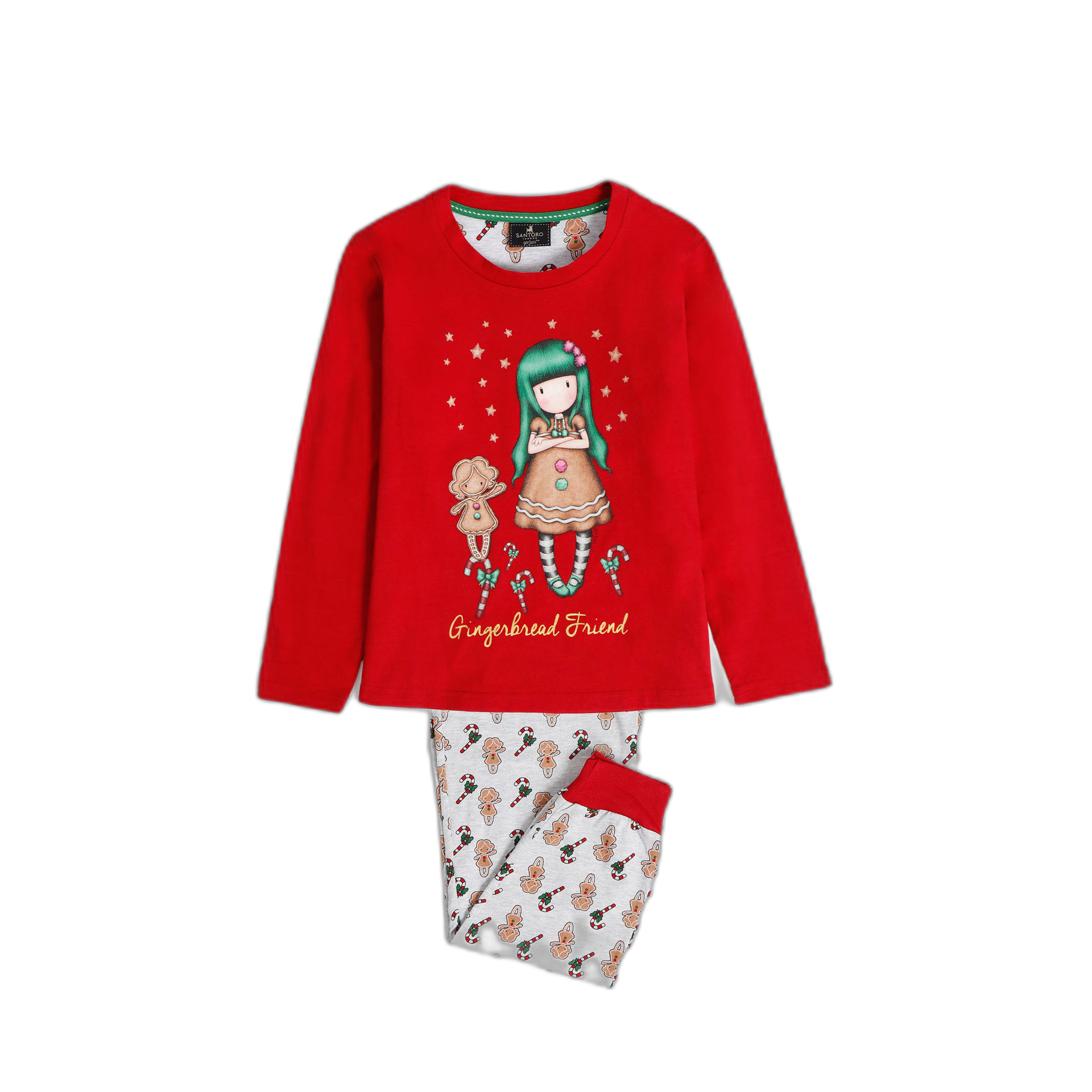 8433623638480 - Langarm-Pyjama Mädchen Gingerbread Friend