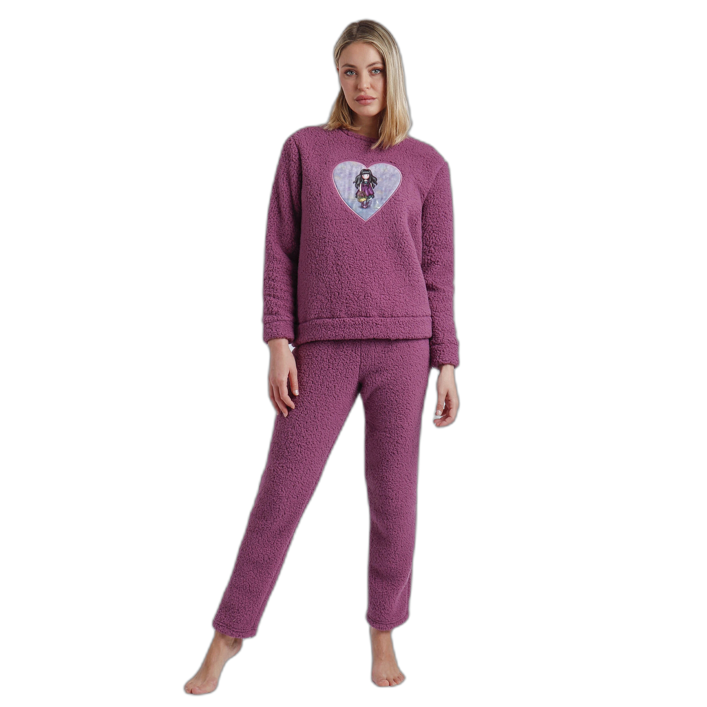 8433623706899 - Damen Pyjama mit langen Ärmeln aus Schafsleder Flying The Nest