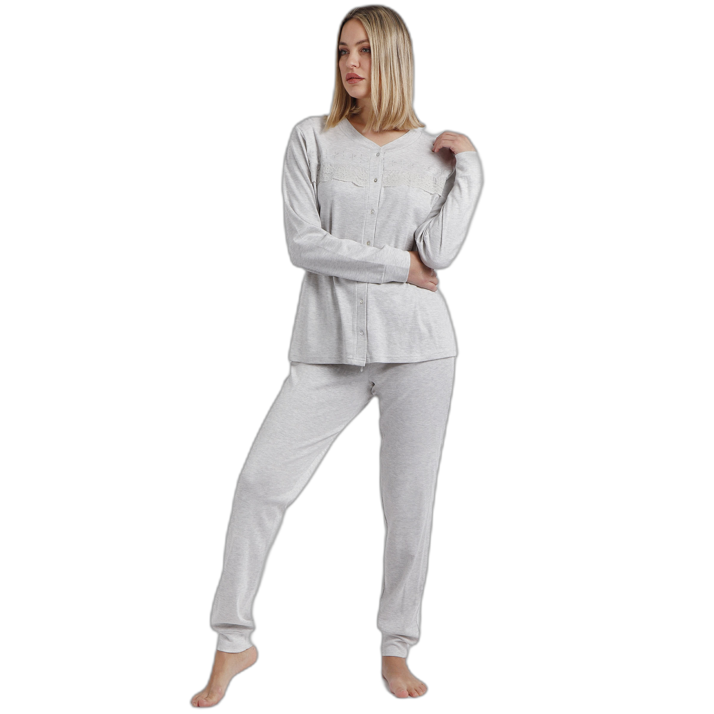 8433623723933 - Damen Langarmpyjama Classic Classic