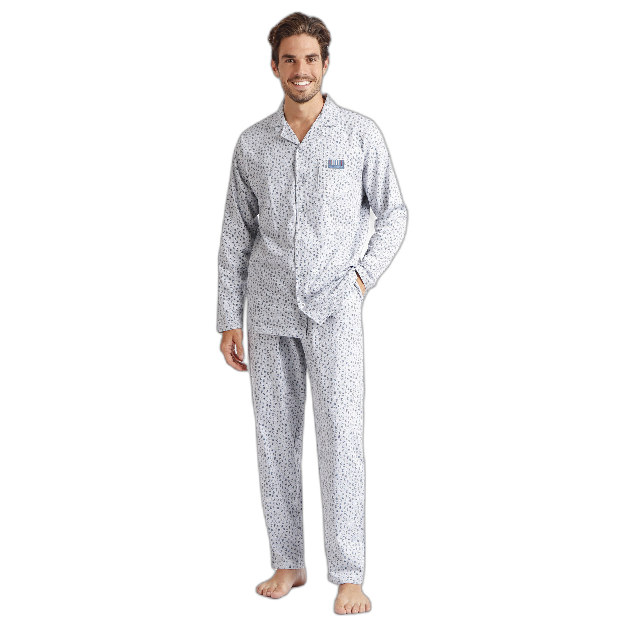 8433623724091 - Langärmeliger Offener Schlafanzug Typewriter