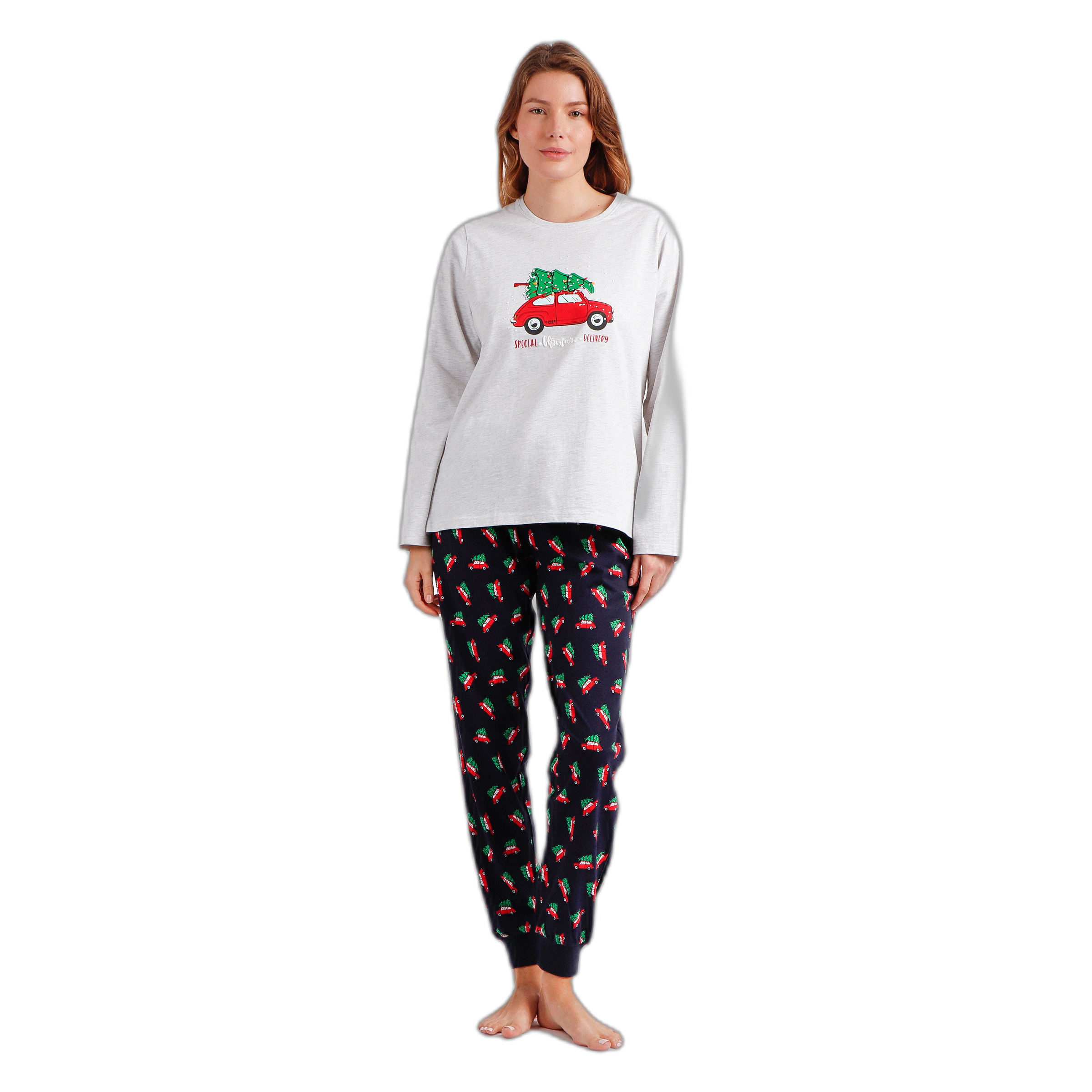 8433623731211 - Damen Langarmpyjama Xmas Tree