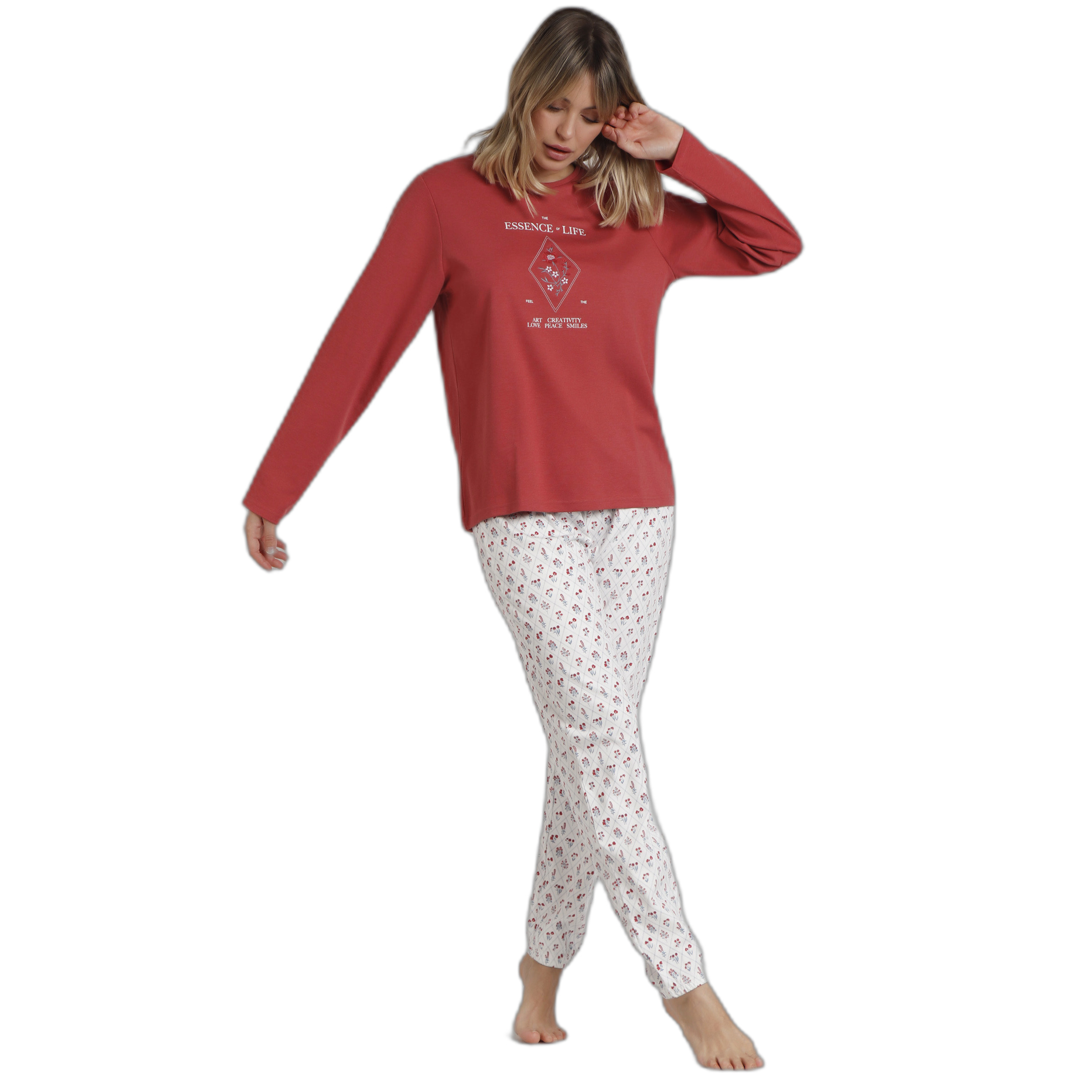 8433623785825 - Damen Langarm-Pyjama Garden Essence Of Life
