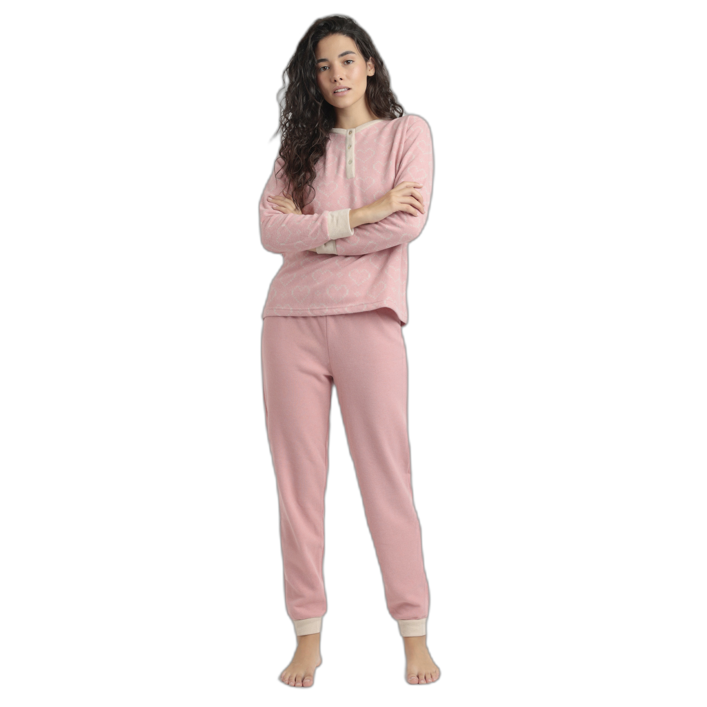 8433623790249 - Damen Langarm-Pyjama Love To Love