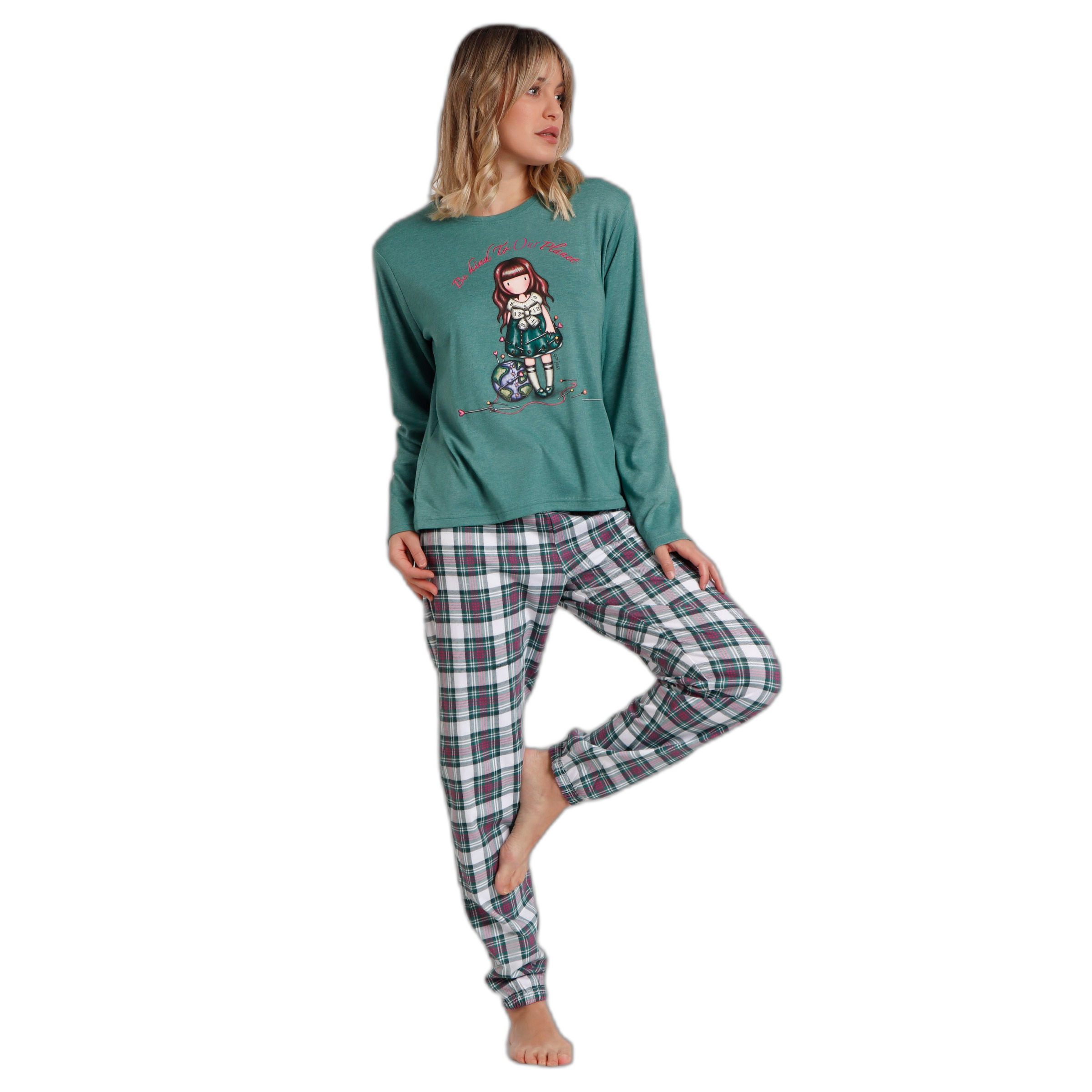 8433623793523 - Damen Langarm-Pyjama Be Kind To The Planet