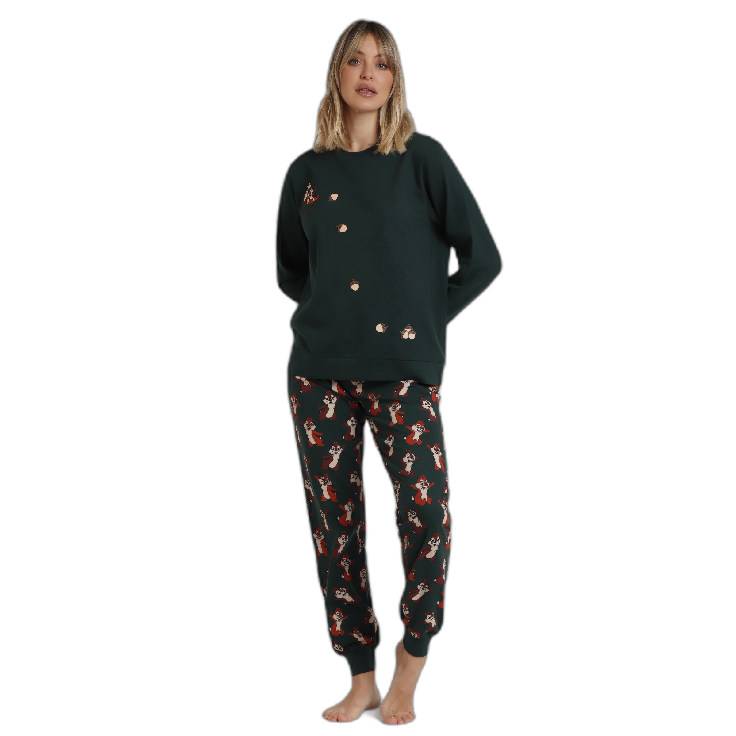 8433623805721 - Damen Langarm-Pyjama Chip & Dale