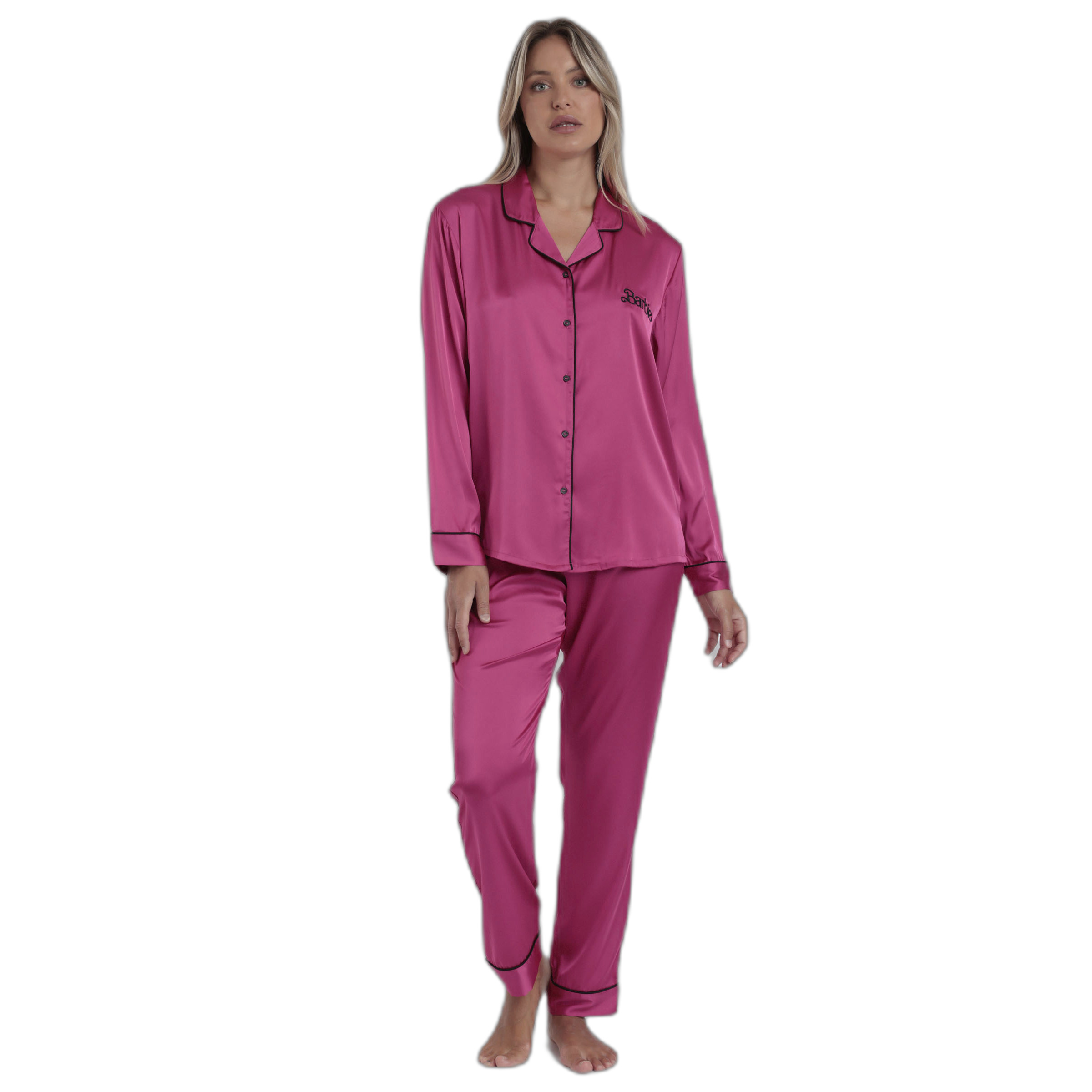 8433623814716 - Langarm Satin Pyjama für Damen Vintage