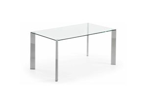 8433840271866 - Esstisch Spot rechteckig 162 x 92 cm aus Glas mit Beinen aus Stahl - Klar - Kave Home