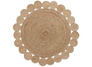 8433840420028 - Teppich Cross rund ø 150 cm aus natürlicher Jute handgewebt - Kave Home