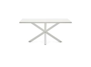 8433840546766 - - Esstisch Argo rechteckig 160 x 100 cm aus Melamin und Beinen aus Stahl in weiβ