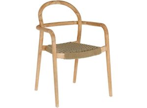 8433840580111 - Esszimmerstuhl Sheryl aus massivem Eukalyptusholz und Sitz in beige - Kave Home