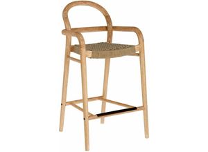 8433840580173 - Barhocker Sheryl 100 cm aus massivem Eukalyptusholz und Sitz in beige - Kave Home