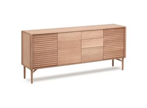 8433840633336 - - Lenon Sideboard 3 Türen 3 Schubladen Eichenholz und -furnier 200 x 86 cm FSC MIX Credit - Braun