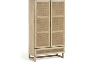 8433840649825 - Rexit Schrank aus massivem Holz und Mindi Furnier mit Rattan 90 x 160 cm - Braun - Kave Home