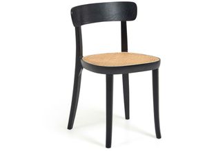 8433840655628 - - Romane Stuhl aus Buchenholz mit schwarzem Finish Eschenfurnier und Rattan