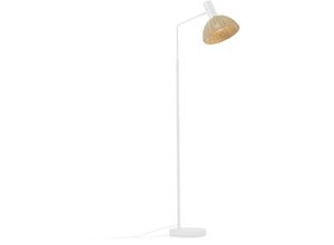 8433840681337 - Damila Stehlampe aus Metall weiß und Rattan mit natürlichem Finish - Mehrfarbig - Kave Home