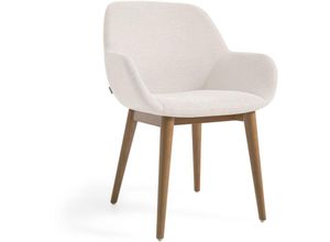 8433840682358 - Konna Stuhl in Beige und Beine aus massivem Eschenholz mit dunklem Finish - Kave Home