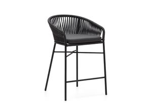 8433840688442 - Yanet Hocker aus schwarzem Seil Höhe 65 cm - Schwarz - Kave Home