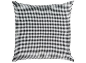 8433840700434 - Hilaria Kissenbezug 100% Leinen schwarz und weiß kariert 45 x 45 cm - Schwarz - Kave Home