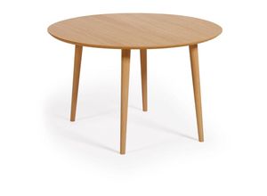 8433840729336 - Oqui runder Ausziehtisch in Eichenfurnier und Beine aus Massivholz ø 120 (200) x 120 cm - Braun - Kave Home