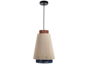 8433840758787 - - Deckenleuchte Yuvia aus Baumwolle mit Finish in Beige Blau und Terrakotta - Mehrfarbig