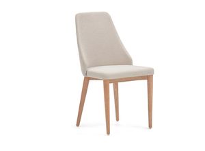 8433840766058 - Rosie Stuhl aus beiger Chenille mit Beinen aus massiver Esche mit natürlichem Finish - Beige - Kave Home