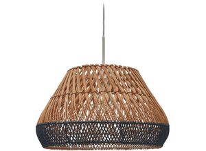 8433840776453 - - Daro Lampenschirm für Pendelleuchte aus Rattan mit natürlichem und blauem Finish Ø 45 cm - Braun