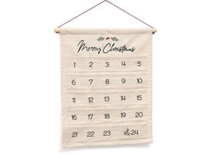 8433840845234 - Adventskalender Uarda aus 100% Baumwolle in Weiß mit Stickerei 56 x 65 cm - Kave Home