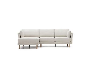 8433840873350 - Gilma 3-Sitzer-Sofa Chaiselongue rechts links Chenille in Perle Beine naturfarben 260 cm - Grau - Kave Home