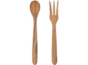 8433933003329 - Es serviert Küchensalate Deckalat Set 2U Brown Utensils 5x30x5cm 332 - Signes Grimalt