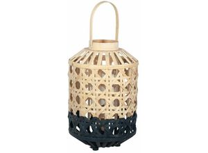 8433933122280 - Signes Grimalt Dekorationslampe Bamboo Lantern Natural Black Körbe 28x28x44cm 12228 - Negro