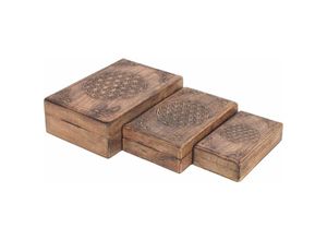 8433933240380 - Zen Et Ethnique - Signes Grimalt Dekorationsbox Boxen Speicher 3 Uni Brown Tabletts 18x26x8cm 24038