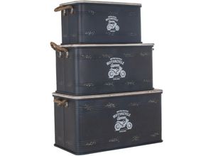 8433933243893 - Zen Et Ethnique - Signes Grimalt Möbelschachtel 3 u Set Box Black Auxiliary Making 36x68x36cm 24389