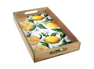 8433933251782 - Zen Et Ethnique - Signes Grimalt Küchenschale Zitronenkästen rechteckiger Tablett und gelbe Tabletts 5x23x38cm 25178 - Amarillo