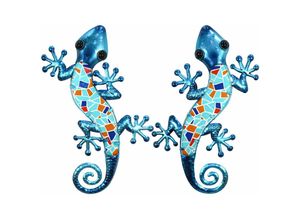 8433933281123 - Wand Adorno Eidechse Figur Lagartija 2uni Wall Ornament Blauer Garten 1x17x36cm 28112 - Azul - Signes Grimalt