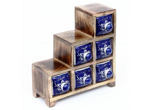 8433933283691 - Signes Grimalt - SpecR Decoration Ich spezifiziere mit 6 Schubladenboxen und Juwelieren 11x23x23cm 28369 - Marrón