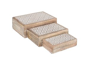 8433933285107 - Signes Grimalt Kasten- und Juwelierdekoration Rustikale Kisten 3 Einheiten Boxen und Schmuck braun 18x25x9cm 28510 - Marrón