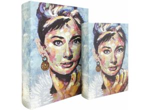 8433933295281 - Signes Grimalt - Buchkästen Dekoration Boxen Frida 2U Boxen Blau Blau 7x21x30cm 29528 - Azul