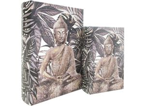 8433933295496 - Signes Grimalt - Buchkästen Dekoration Buddha Buch 2 Einheiten Boxen Grau Buch 7x18x27cm 29549 - Gris