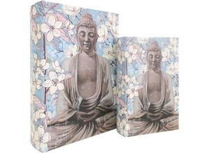 8433933295502 - Signes Grimalt - Buchkästen Dekoration Buddha Buch 2 Einheiten Box Blue Buch 7x18x27cm 29550 - Azul