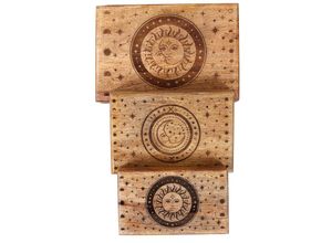 8433933305621 - Signes Grimalt - Sun and Moon Boxes 3 u -Boxen und Schmuck Brown Box - 9x25x17cm - Marrón