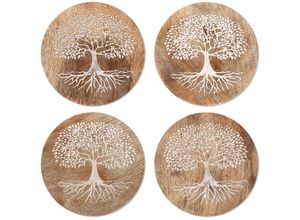 8433933305645 - Signes Grimalt Postavosos Tree Life 4 oder Coasters Rund braun - 1x10x10 cm - Marrón