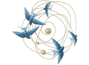 8433933313855 - Signes Grimalt - Wall Adorno Birds Applices Metall Blau Metall auftragen - 70x70x5cm - Azul