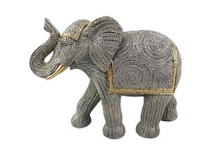 8433933314531 - Figur Elefanten Afrikaner und Elefanten Silber -Elefantenfigur - 18x25x9cm - Plateado - Signes Grimalt