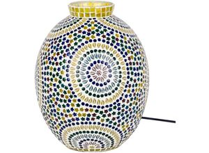 8433933323533 - Signes Grimalt - Mehrfarbige Mosaik-Tischlampe aus Gips und Glas 33 x 23 x 23 cm