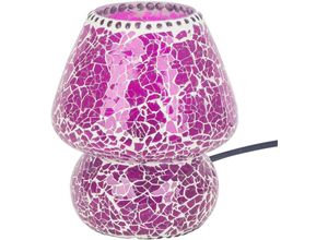 8433933323618 - Signes Grimalt - Lilafarbene Mosaik-Tischlampe – 18 x 14 x 14 cm für die Heimdekoration - Lila