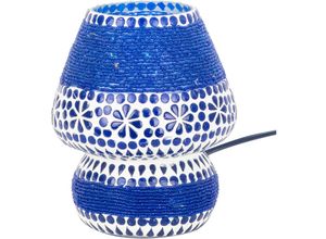 8433933323663 - Signes Grimalt - Dekorative blaue Tischmosaiklampe im indischen Stil