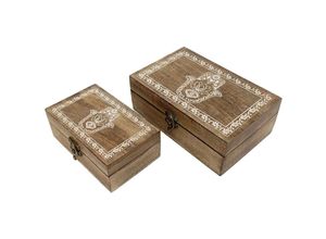 8433933326640 - Signes Grimalt - 2U Holzkisten Kisten und Schmuckschatullen Rechteckige graue Box – 8x21x13cm - Gris