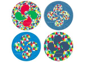 8433933330111 - Coasters 4U Blue Round – Set mit 4 Keramikuntersetzern für Küche und Esszimmer - Azul - Signes Grimalt