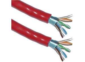 8434185374564 - CableMarkt - FTP-Kabelspule der Kategorie 5e 24AWG CCA aus starrem Material in roter Farbe von 100 m