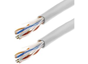 8434185378418 - CableMarkt - Spule mit starrem UTP-Kabel der Kategorie 6 24 AWG in grauer Farbe von 100 m